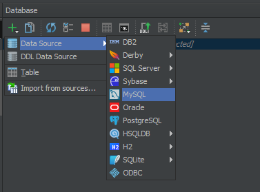 create a mysql data source